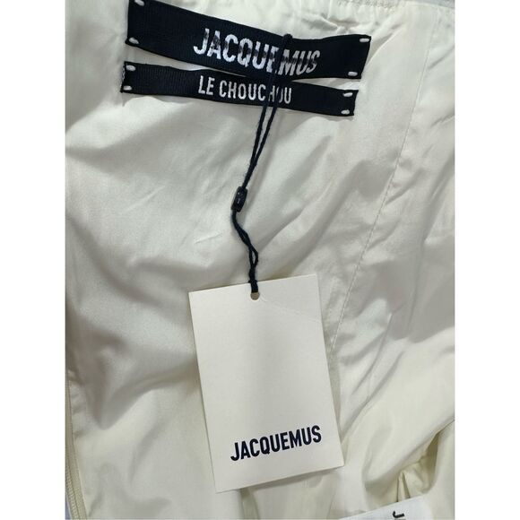 NWT Jacquemus La Robe Taffeta Off Shoulder Puff Sleeve Mini Dress Cream FR42/US1 - Picture 10 of 10